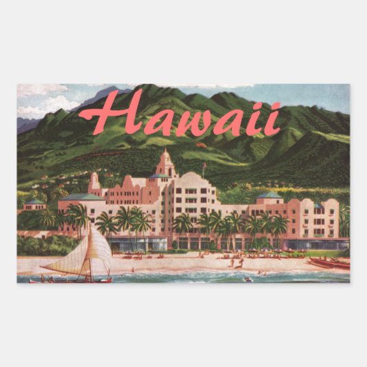 Sticker Rectangulaire L'hôtel Royal Hawaiian (Devant)