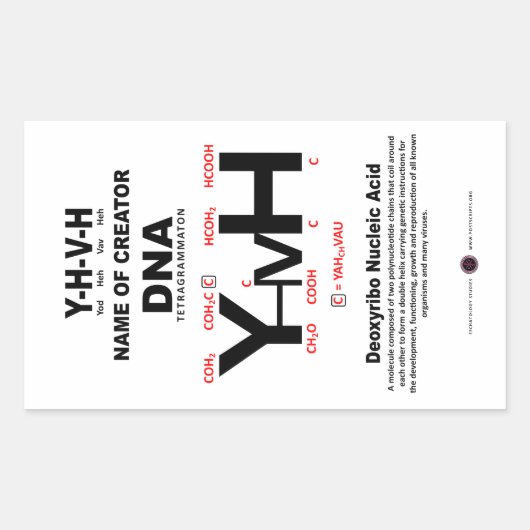 Sticker Rectangulaire Liaison chimique YHVH-DNA (Devant)