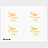 Sticker Rectangulaire Lib Dems Économie plus forte Société plus équitabl (Feuille)