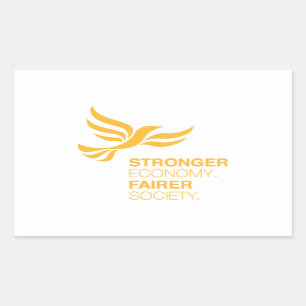 Sticker Rectangulaire Lib Dems Économie plus forte Société plus équitabl