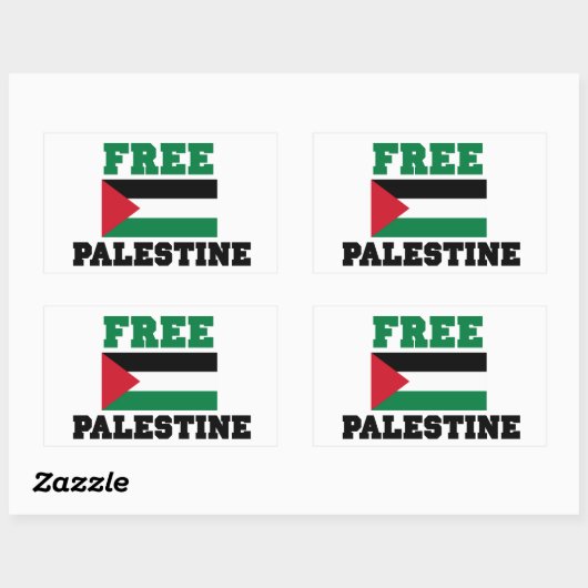 Sticker Rectangulaire Libérer la Palestine (Feuille)