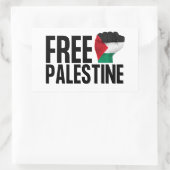 Sticker Rectangulaire Libérez la Palestine Handfle drapeau palestinien B (Sac)