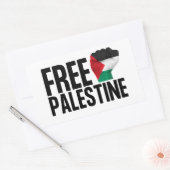 Sticker Rectangulaire Libérez la Palestine Handfle drapeau palestinien B (Enveloppe)