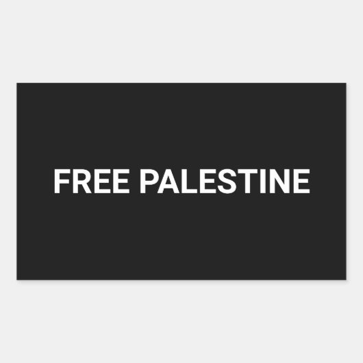 Sticker Rectangulaire Libérez la Palestine noir blanc texte personnalisé (Devant)