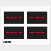 Sticker Rectangulaire Libérez la Palestine noir rouge texte personnalisé (Feuille)
