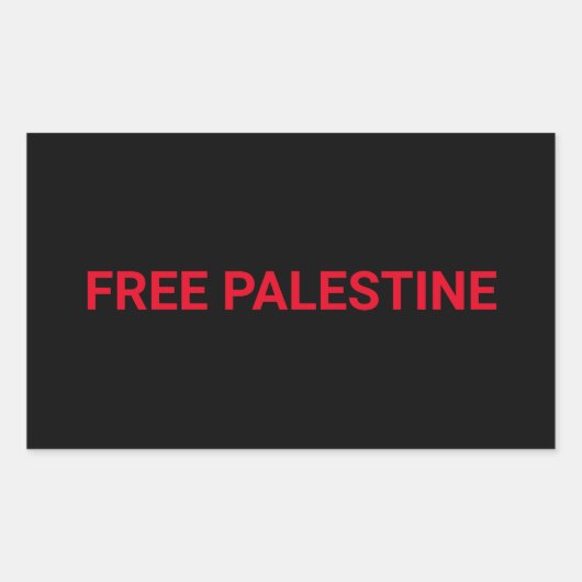 Sticker Rectangulaire Libérez la Palestine noir rouge texte personnalisé (Devant)