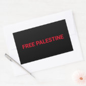 Sticker Rectangulaire Libérez la Palestine noir rouge texte personnalisé (Enveloppe)