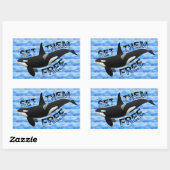Sticker Rectangulaire "Libérez-les" orca (Feuille)
