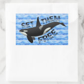 Sticker Rectangulaire "Libérez-les" orca (Sac)