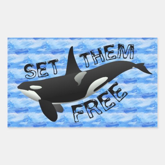 Sticker Rectangulaire "Libérez-les" orca (Devant)