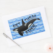 Sticker Rectangulaire "Libérez-les" orca (Enveloppe)