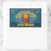 Sticker Rectangulaire Libérez Votre Esprit ! Poisson Rough ! (feuille de (Sac)