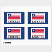 Sticker Rectangulaire Libéria (Feuille)