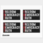 Sticker Rectangulaire Liberté Démocratie Vérité (Feuille)