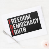 Sticker Rectangulaire Liberté Démocratie Vérité (Enveloppe)