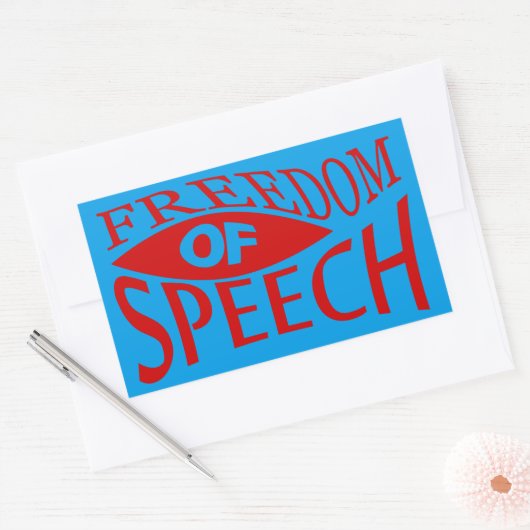 Sticker Rectangulaire Liberté d'expression - rouge 2 (Enveloppe)