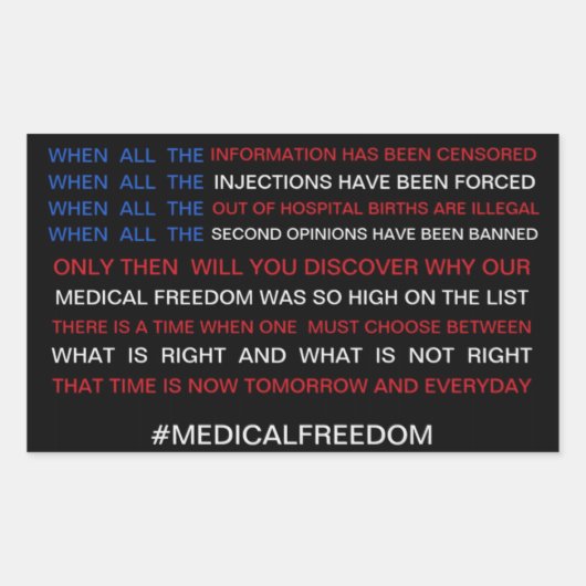 Sticker Rectangulaire Liberté Médicale (Devant)