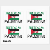 Sticker Rectangulaire Liberté pour la Palestine (Feuille)
