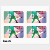 Sticker Rectangulaire libra abstraite (Feuille)