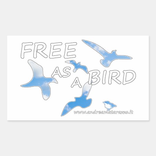 Sticker Rectangulaire Libre comme un oiseau (Devant)