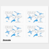 Sticker Rectangulaire Libre comme un oiseau 2 (Feuille)
