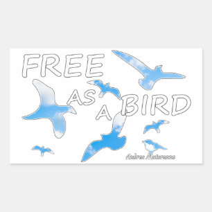 Sticker Rectangulaire Libre comme un oiseau 2