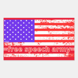 Sticker Rectangulaire LIBRE DISCOURS ARMÉE en détresse édition drapeau a