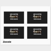 Sticker Rectangulaire Life Is Better With Goats, Goat Lover, Goat Venin (Feuille)