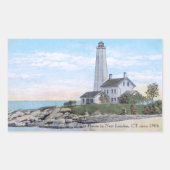 Sticker Rectangulaire Light House New London CT (Devant)