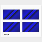 Sticker Rectangulaire Ligne bleue mince (Feuille)