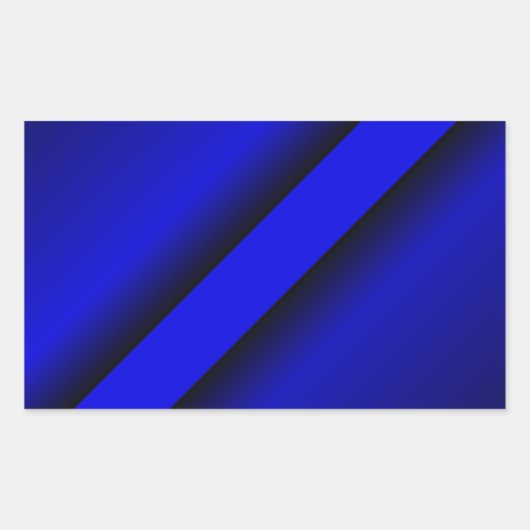 Sticker Rectangulaire Ligne bleue mince (Devant)
