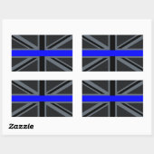 Sticker Rectangulaire Ligne Bleue Mince Design Union Jack (Feuille)