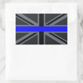 Sticker Rectangulaire Ligne Bleue Mince Design Union Jack (Sac)