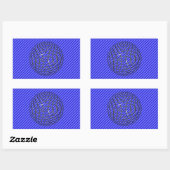 Sticker Rectangulaire Ligne Bleue Mince Un-d'un-un-un-un (Feuille)
