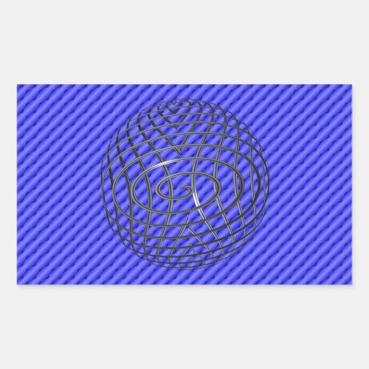 Sticker Rectangulaire Ligne Bleue Mince Un-d'un-un-un-un (Devant)