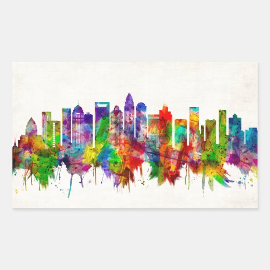Sticker Rectangulaire Ligne de Charlotte Caroline du Nord (Devant)