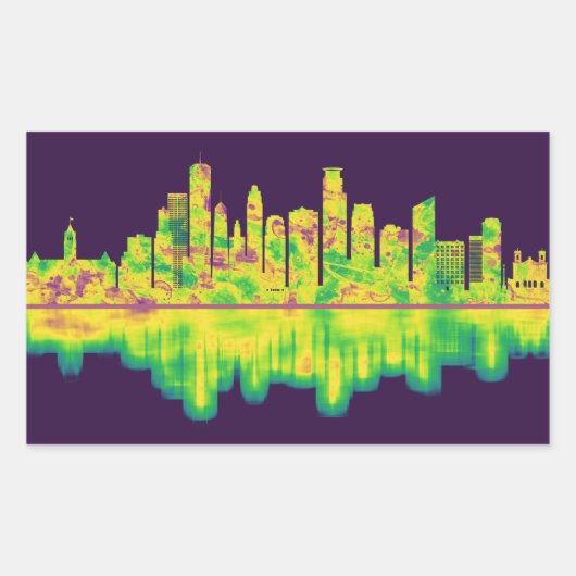 Sticker Rectangulaire Ligne du Minneapolis (Devant)