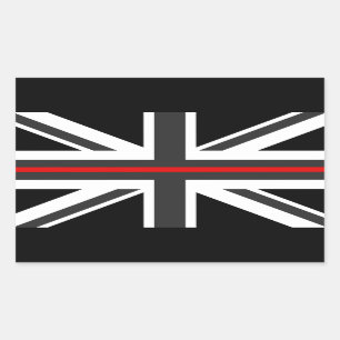 Sticker Rectangulaire Ligne rouge mince drapeau du R-U