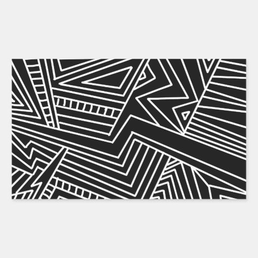 Sticker Rectangulaire lignes abstraites (Devant)