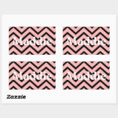 Sticker Rectangulaire Lignes Chevron Rose Clair (Feuille)