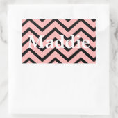 Sticker Rectangulaire Lignes Chevron Rose Clair (Sac)