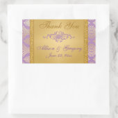 Sticker Rectangulaire Lilac, FAUX Parties scintillant, Damask Candy Buff (Sac)