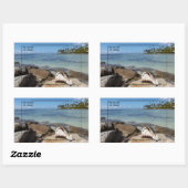 Sticker Rectangulaire L'île animée d'Aruba (Feuille)