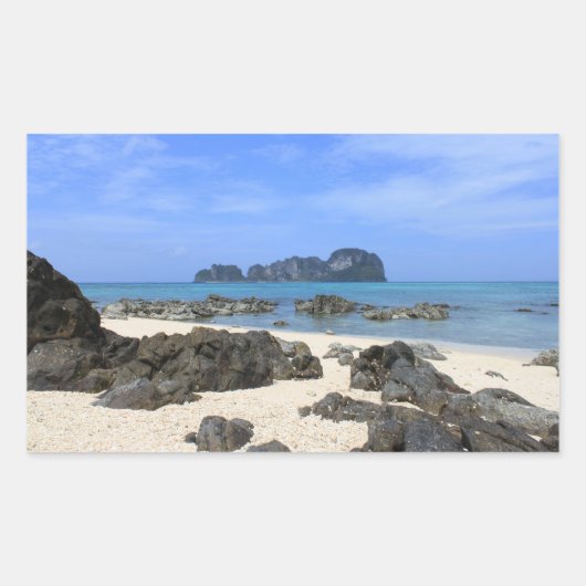 Sticker Rectangulaire L'île tropicale (Devant)