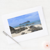 Sticker Rectangulaire L'île tropicale (Enveloppe)