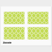 Sticker Rectangulaire Lime Green White Quatrefoil (Feuille)