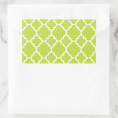 Sticker Rectangulaire Lime Green White Quatrefoil (Sac)