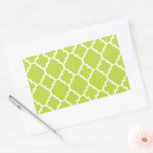 Sticker Rectangulaire Lime Green White Quatrefoil (Enveloppe)