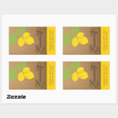 Sticker Rectangulaire Limoncello Étiquette, petit rectangle citron autoc (Feuille)
