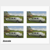 Sticker Rectangulaire limousine légère dans le pré (Feuille)